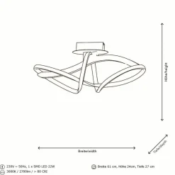 ELOBRA LED-Deckenleuchte Argentina Swirl