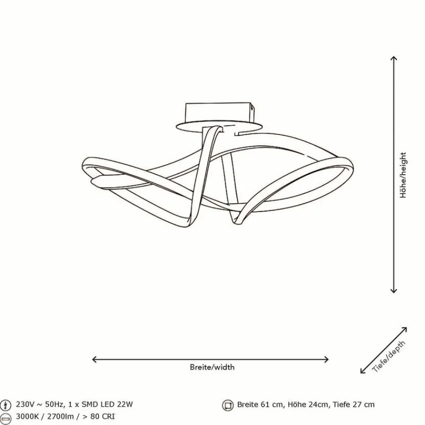 ELOBRA LED-Deckenleuchte Argentina Swirl