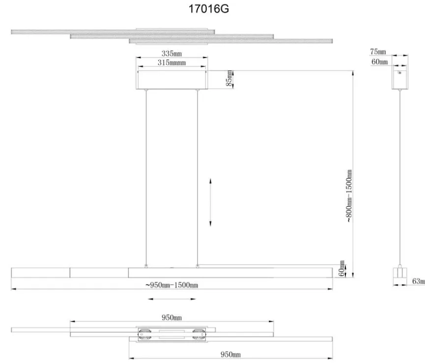 Globo LED-Pendelleuchte Ethan