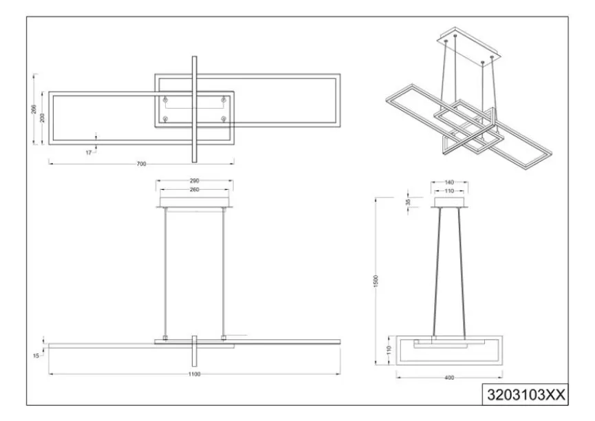 Trio LED-Pendelleuchte Salinas