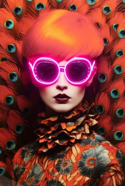 KARE DESIGN LED-Wandbild 80 x 80 cm Fancy Red Lady