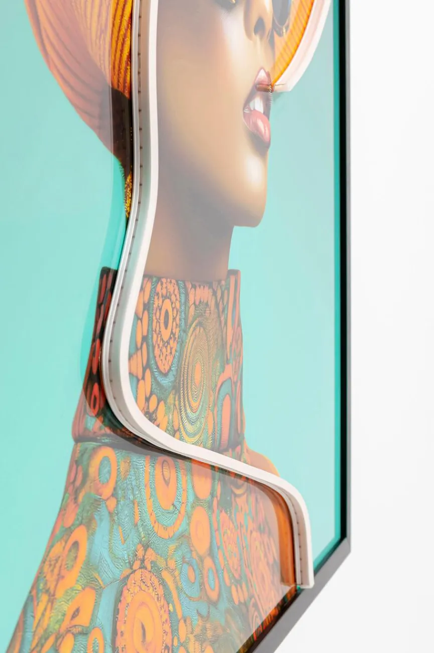 KARE DESIGN LED-Wandbild 80 x 80 cm Sun Hat Woman