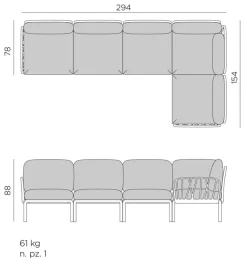 Hot Loungemöbel Komodo 5 5tlg., Acryl Loungemöbel-Sets