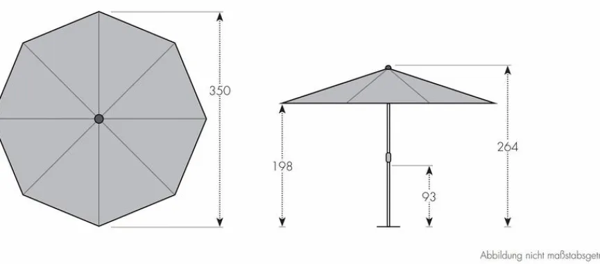 Doppler Marktschirm Alu Wood ø 350 cm