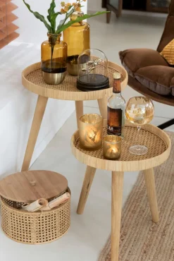 DAHEIM Couchtische|2-Satz Beistelltisch Rattan