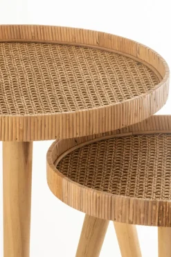DAHEIM Couchtische|2-Satz Beistelltisch Rattan