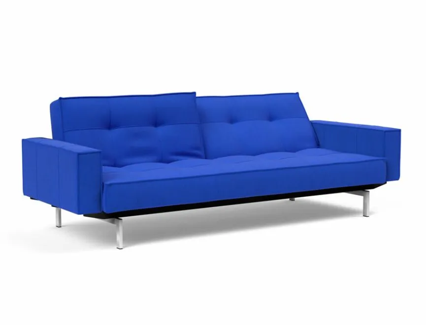 INNOVATION LIVING Schlafsofa mit Armlehnen Splitback Chrom