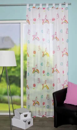 Schmidt Vorhänge & Gardinen|Schlaufenschal Einhorn 140 x 245 cm