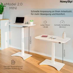 NowyStyl Schreibtische|Schreibtisch elektrisch eModel2.0 Mini 90 x 55 cm