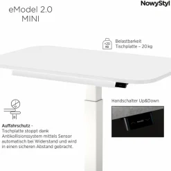 NowyStyl Schreibtische|Schreibtisch elektrisch eModel2.0 Mini 90 x 55 cm