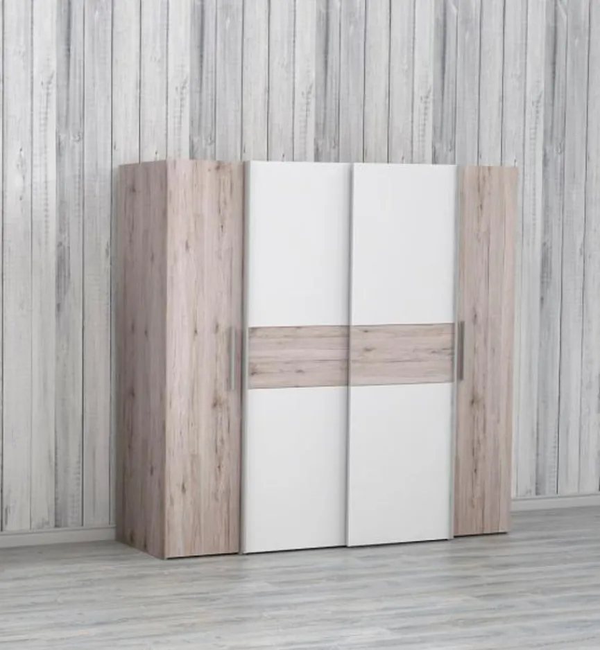 Hot Schwebe-/Drehtürenschrank Kalixtus 200 x 190 cm Kleiderschränke