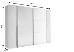 Pol Power Kleiderschränke|Schwebe-/Drehtürenschrank Maturs 267 x 205 cm