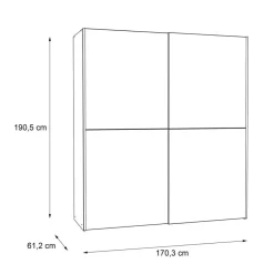 Schwebetürenschrank Dederik 170 x 200 cm Kleiderschränke