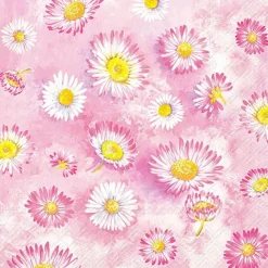 Hot Serviette Pink Daisies 20tlg. Tischwäsche|Tischwäsche