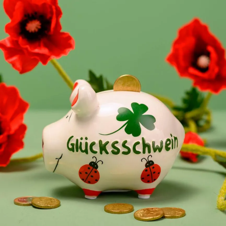 Spardose Glücksschwein 12,5 x 9 cm