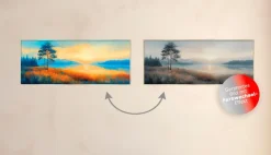 EUROART Bilder Mit Rahmen|Wandbild 50 x 120 cm Atmospheric Landscape X