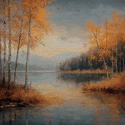 EUROART Wandbild 50 x 50 cm Autumn Landscape IV