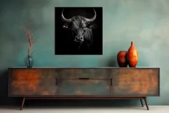 Discount Wandbild 55 x 55 cm Black Bull I Bilder Ohne Rahmen