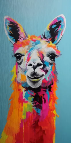 EUROART Bilder Ohne Rahmen|Wandbild 30 x 60 cm Coloured Llama I