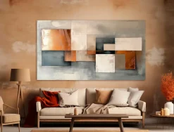 EUROART Wandbild 100 x 180 cm Copper Abstract I