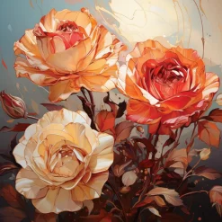 EUROART Bilder Ohne Rahmen|Wandbild 30 x 30 cm Dark Roses III