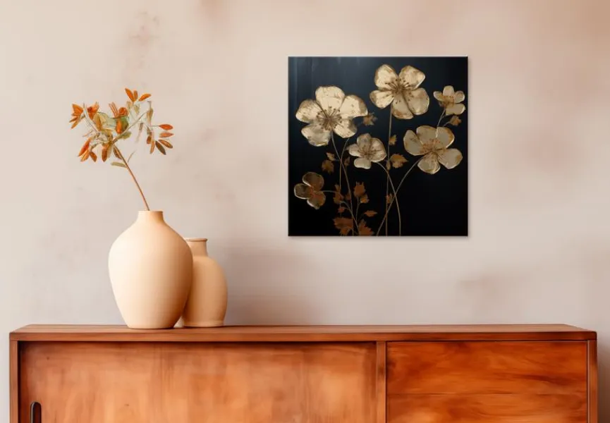 EUROART Bilder Ohne Rahmen|Wandbild 30 x 30 cm en Flowers I