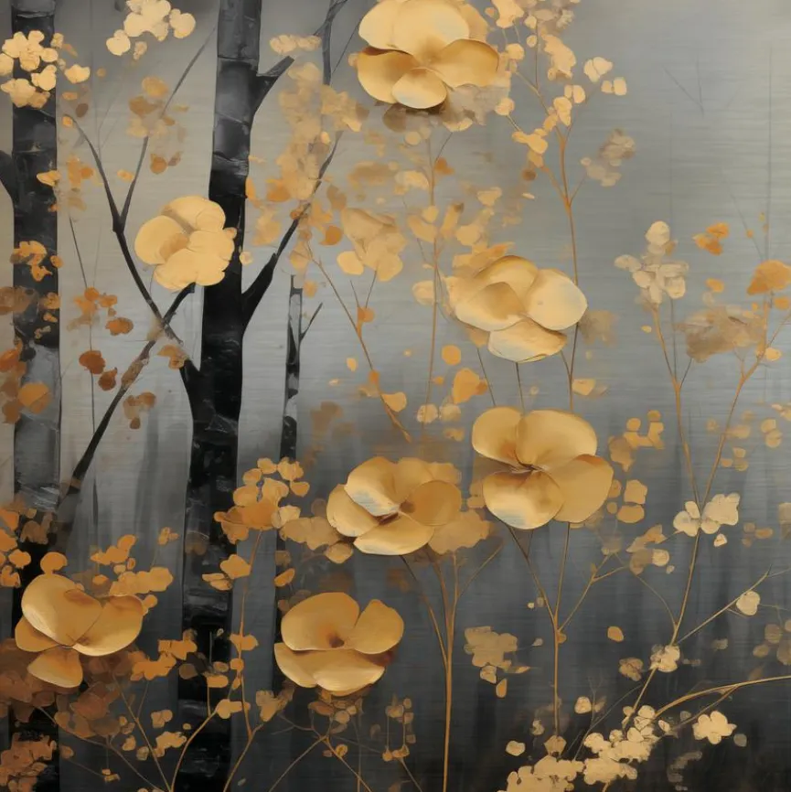 EUROART Wandbild 30 x 30 cm en Leaves III