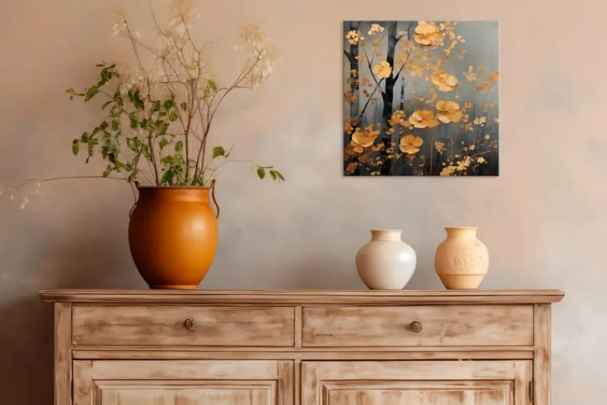 EUROART Wandbild 30 x 30 cm en Leaves III