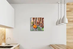 EUROART Wandbild 30 x 30 cm Herbs and spices