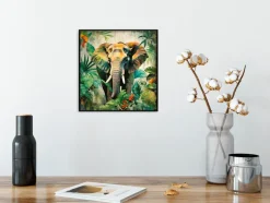 EUROART Wandbild 30 x 30 cm Jungle Elephant
