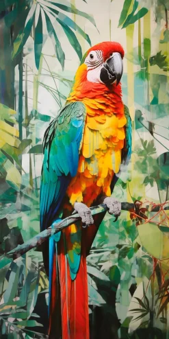 Wandbild 20 x 40 cm Jungle Parrot IV Bilder Ohne Rahmen