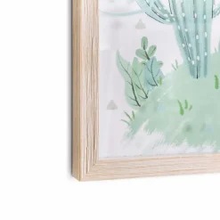 Wandbild 32,6 x 32,6 cm Kaktus mit Dino II