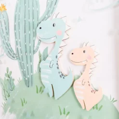 Wandbild 32,6 x 32,6 cm Kaktus mit Dino II