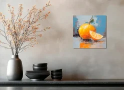 EUROART Bilder Ohne Rahmen|Wandbild 30 x 30 cm Orange I