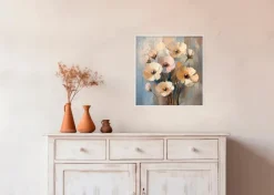 Sale Wandbild 30 x 30 cm Pastel Flowers Bilder Mit Rahmen