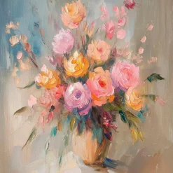 EUROART Wandbild 30 x 30 cm Pastel Roses IV