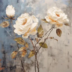 EUROART Wandbild 30 x 30 cm Roses On Grey I