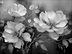 New Wandbild 60 x 80 cm Shimmering Flowers II Bilder Mit Rahmen