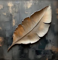 EUROART Wandbild 30 x 30 cm Shimmering Leaves III