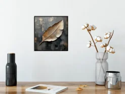 EUROART Wandbild 30 x 30 cm Shimmering Leaves III