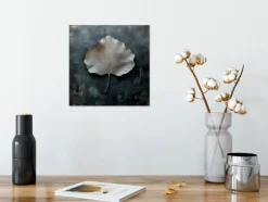 EUROART Wandbild 30 x 30 cm Shimmering Leaves V