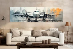 Discount Wandbild 50 x 180 cm Silver Plane II Bilder Ohne Rahmen