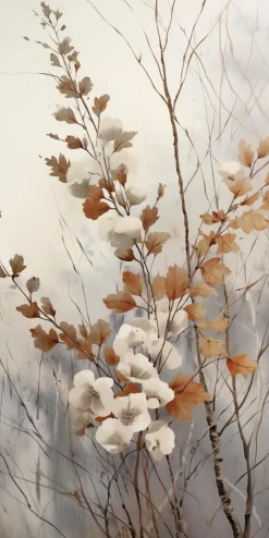 EUROART Bilder Ohne Rahmen|Wandbild 30 x 60 cm Soft Nature On Silver III