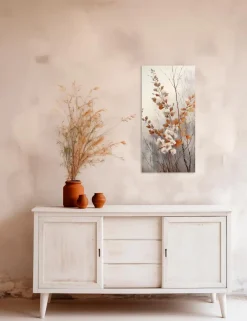 EUROART Bilder Ohne Rahmen|Wandbild 30 x 60 cm Soft Nature On Silver III