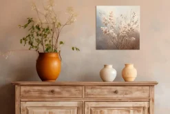 EUROART Wandbild 30 x 30 cm Soft Nature On Silver I