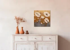 EUROART Bilder Ohne Rahmen|Wandbild 30 x 30 cm White Flowers On I