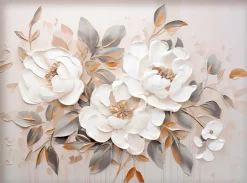 EUROART Wandbild 60 x 80 cm White Flowers II