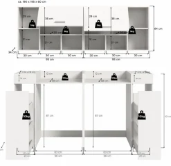 Geräteschränke|Waschmaschinenumbau-Set Lucca