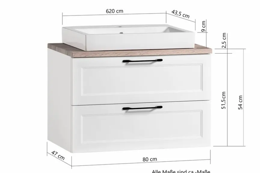 Held-Möbel Waschbeckenunterschränke|Waschtischkombination Brixen